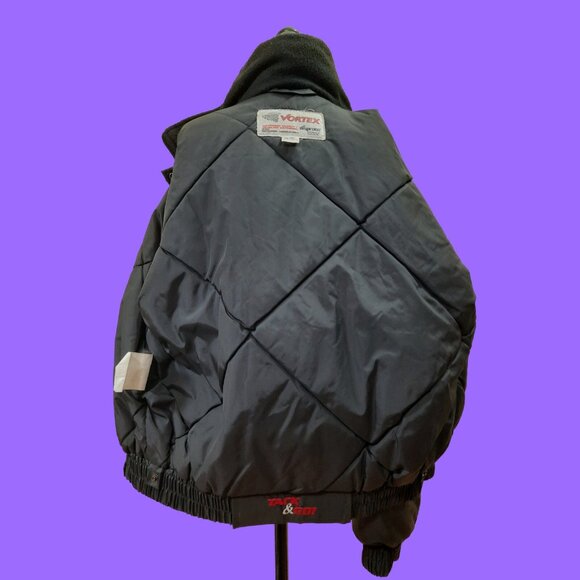Vintag 90s Racing Bomber Jacket Vortex Insulated Womens M Black Blue Purple Red - Picture 14 of 15